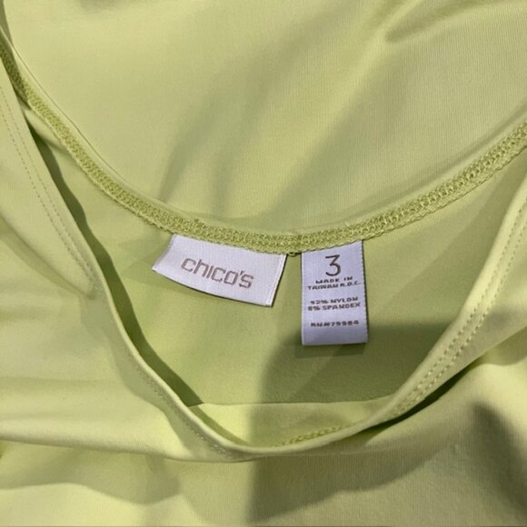 Chico's Greenish/Yellow Sleeveless Tank Size XL - Picture 9 of 9